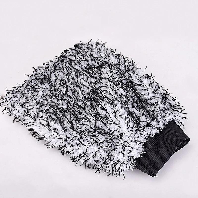 Microfiber Car Washing Gloves Thicken Coral Fleece Absorbent Water Anti-slip Cleaning Gloves Auto Cleaning Tools Car Accessoires