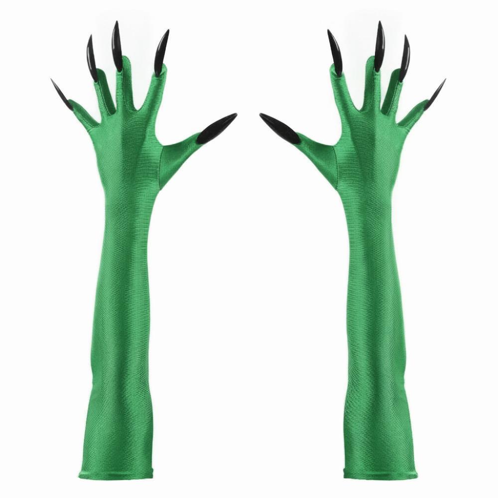 2/3/4Pcs Dress Up Witch Costume Set Green Claw Gloves Pointed Mage Hat Set Costume Accessories