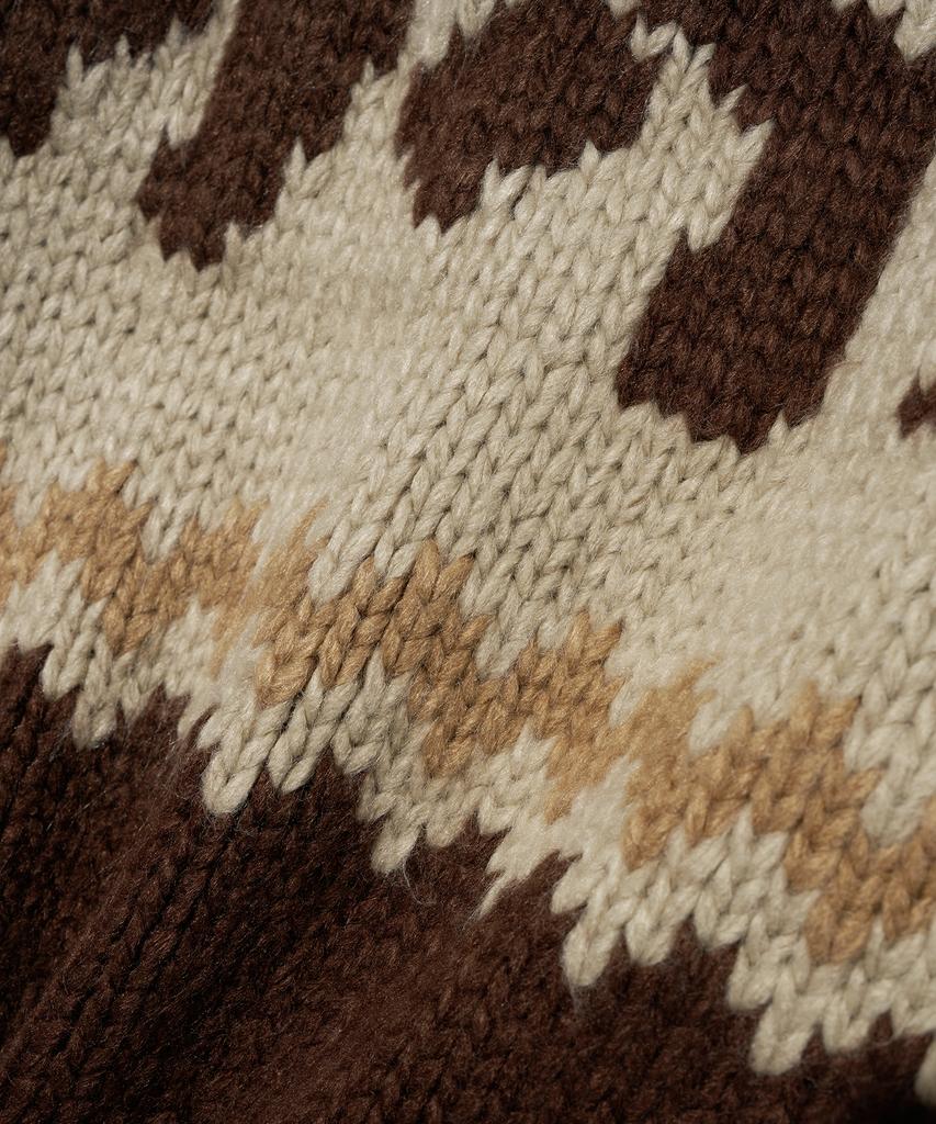 Physical Department Bear Two-Way Nordic Knit Zip-Up_Brown
