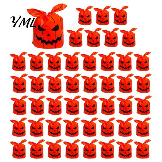 Clear Plastic Snack Pouches for Retail 48 Pcs Halloween Candy Bags, Kids Trick or Treat Goodie Cute Rabbit Portable Bags School Events Ear Small Gift