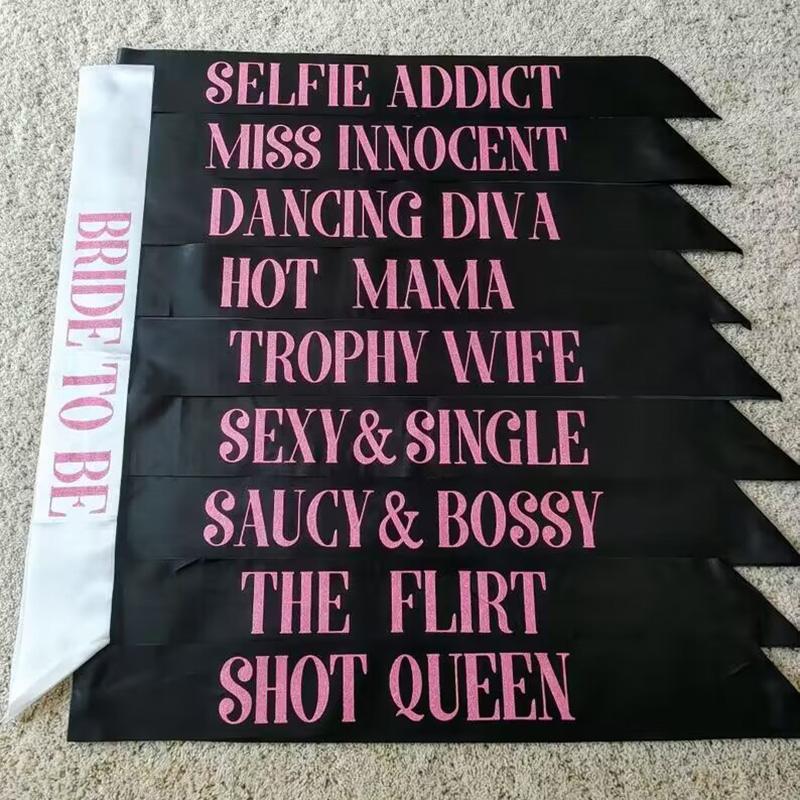 Bride To Be Bridesmaid Maid of Honor Sash Wedding Girls Trip Bachelorette Hen Party Bach Weekend Bridal Shower Decoration Gift
