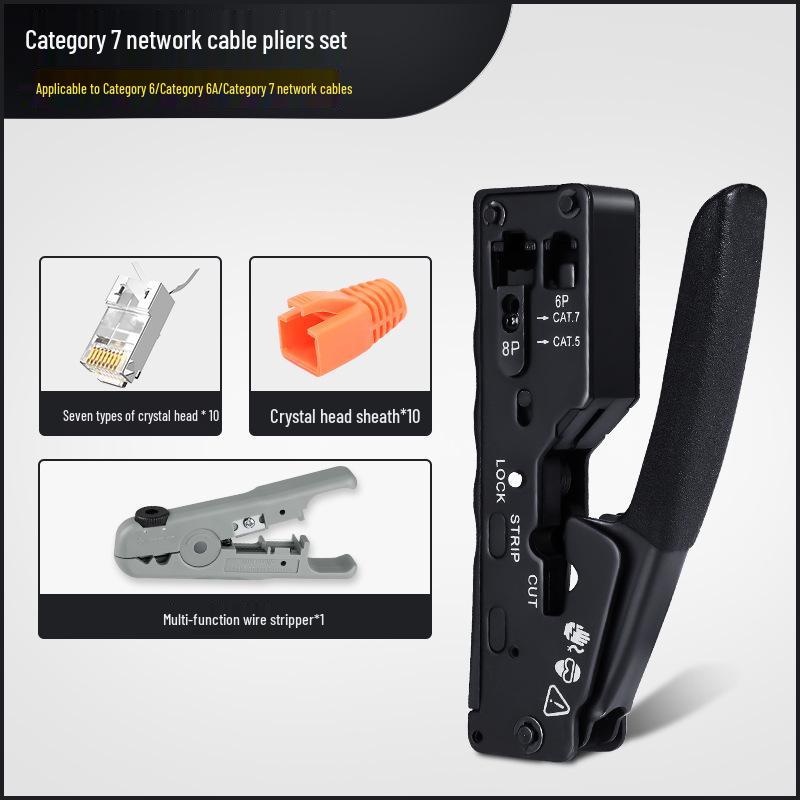 Professional Grade Network Cable Crimping Pliers Set for Cat5, Cat6, Cat7 Connectors