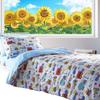 Car Trucks Diggers Cartoon Pattern 3d Digital Printed Bed Set With Polyester Cotton For Kids Bedroom Decor