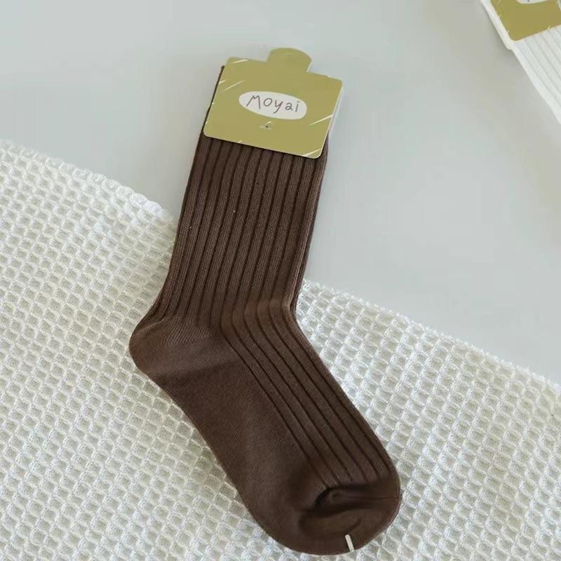 

Socks Season Double Needle Medium Tube Socks Versatile Dopamine Cream Breathable Boneless Socks Socks one size темно-коричневого кольору