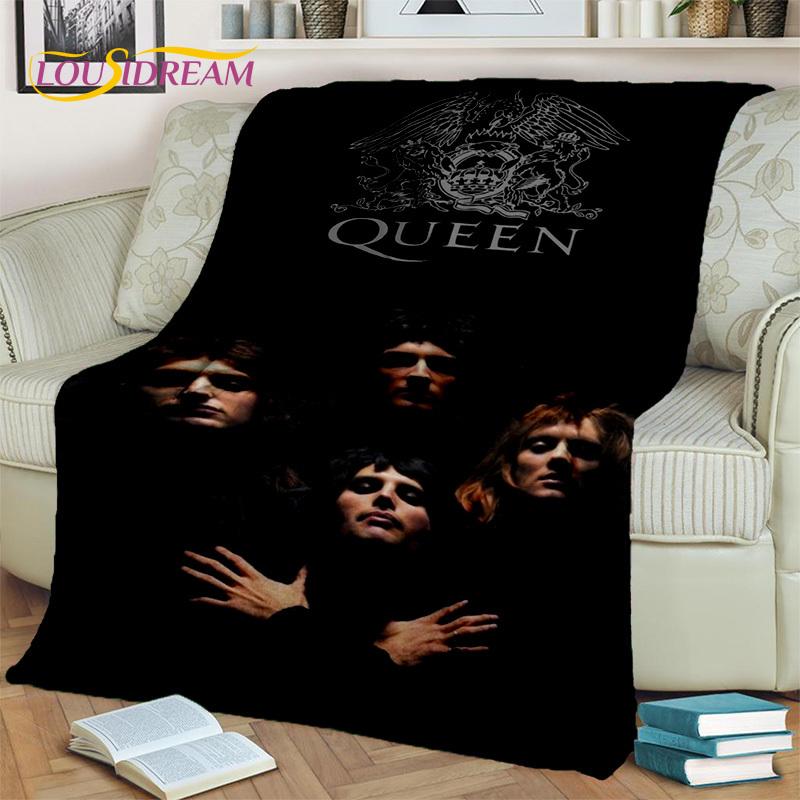 Queen-Rock-Band 3D Freddie Mercury Blanket,Soft Throw Blanket for Home Bedroom Bed Sofa Picnic Travel Office Cover Blanket Kids