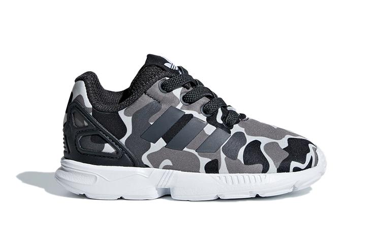 adidas Originals ZX Flu Abriebfeste Niedrige Kleinkinderschuhe Karbon Schwarz Säugling und Kleinkind AQ1744