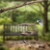 Outdoor Metal Bird Feeder Hanging Squirrel Proof Wild Bird Food Station with Waterproof Roof