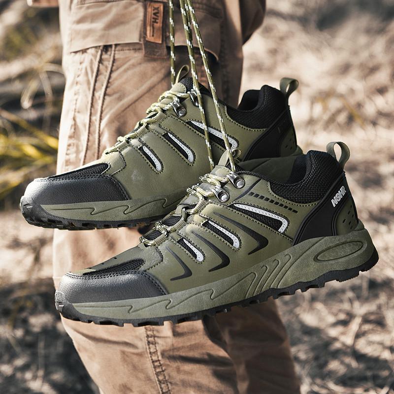 2025 Men's Non-Slip Hiking Shoes - Outdoor Mountaineering & Camping, Thick Sole, Breathable, Casual, Large Sizes
