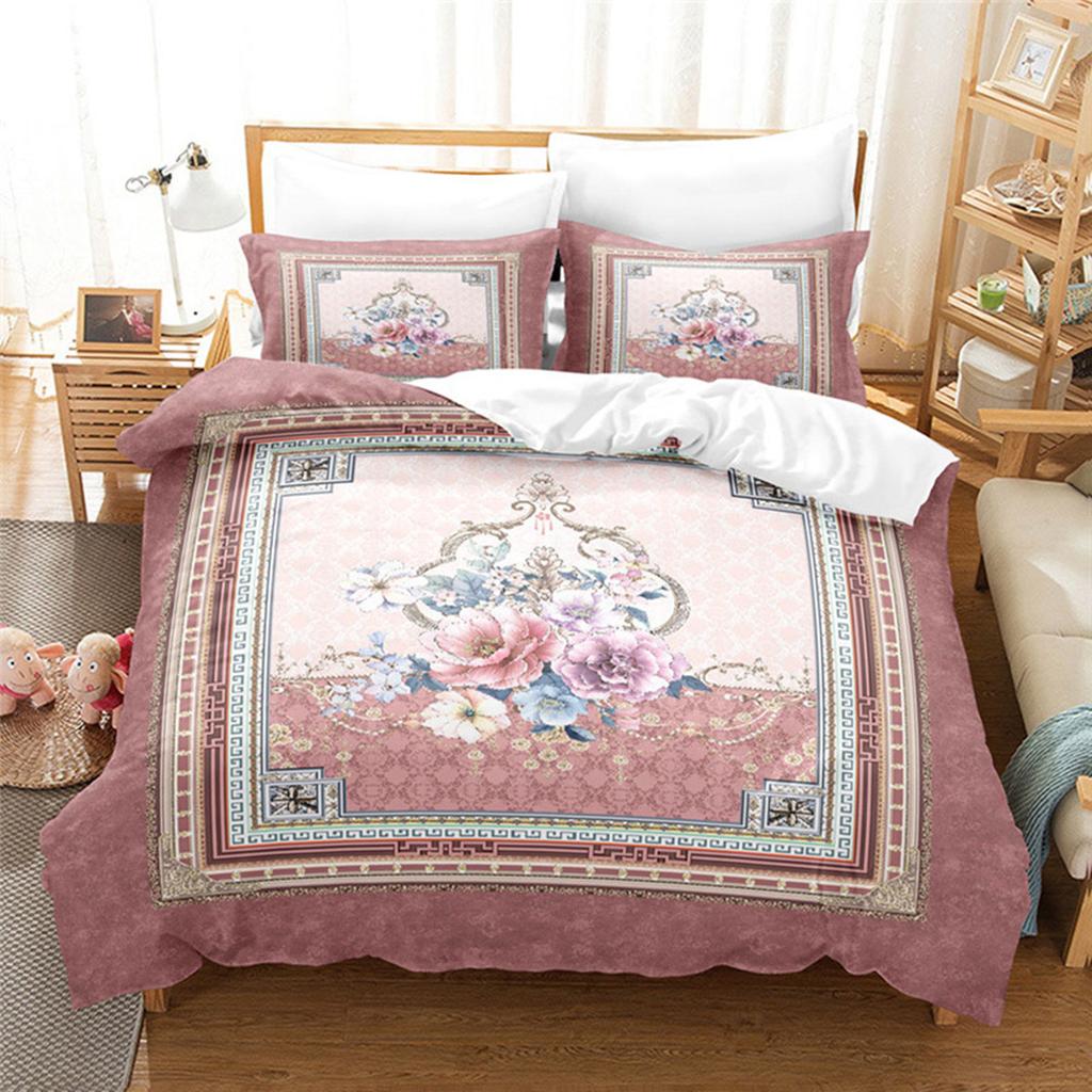 Luxurious Retro Flowers and Plants Duvet Cover Microfiber Exotic European Style Flowers for Women Gifts Bedroom Decoration King
