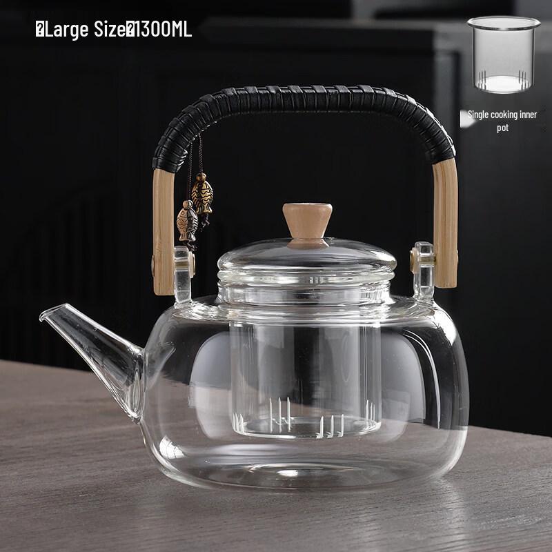ZISIZ Glass Teapot for Brewing and Boiling