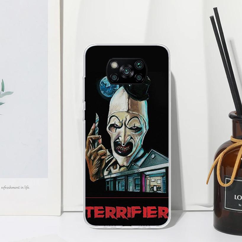 Horror Movie Terrifier Phone Case For Xiaomi Poco X7 X6 X5 M7 M8 Pro F7 Ultra Redmi 15C 15 13C 13 12C 12 10 10C 10A Art Fundas P