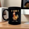 Ceramic F-Caw-F Chicken Coffee Mug 15oz Funny Beverage Container Novelty Coffee Mug Tea Cup Birthday Gifts For Men Women Friends