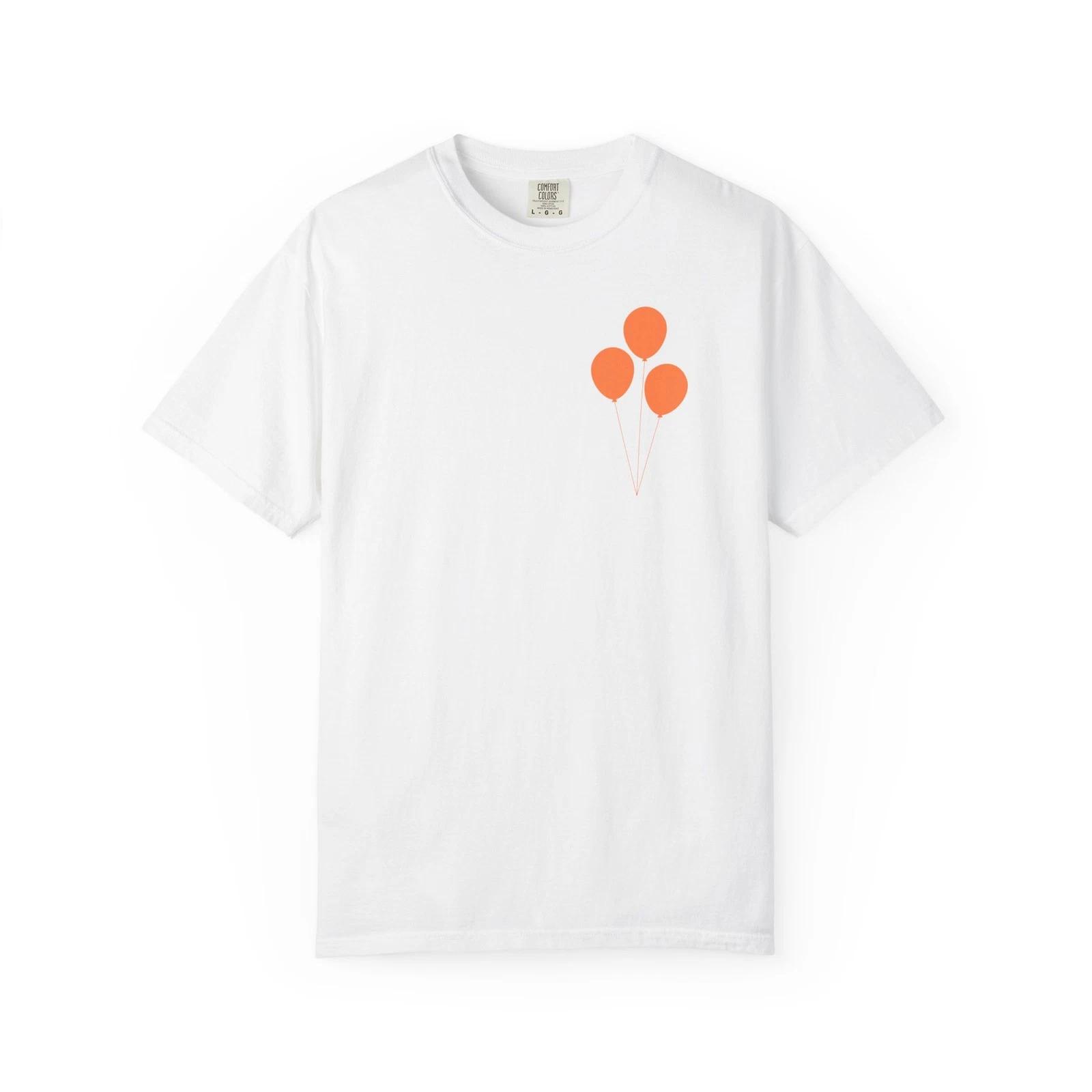 Orange Balloon Trio T-Shirt | Minimal Balloon Back Print 3XL