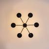 Chende Nordic Pendant Light, Black Chandelier, 6 Lights, LED Compatible, E26, Stylish, Retro, Elegant, Hanging Ceiling Light Fixture, Black, Simple,