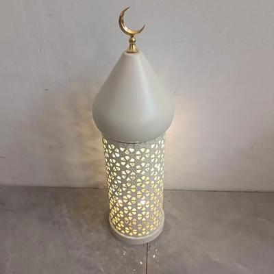 Vintage Ramadan Night Light Metal Frame Traditional Eid Mubarak Lantern Lamp Battery Operated Middle Eastern Style