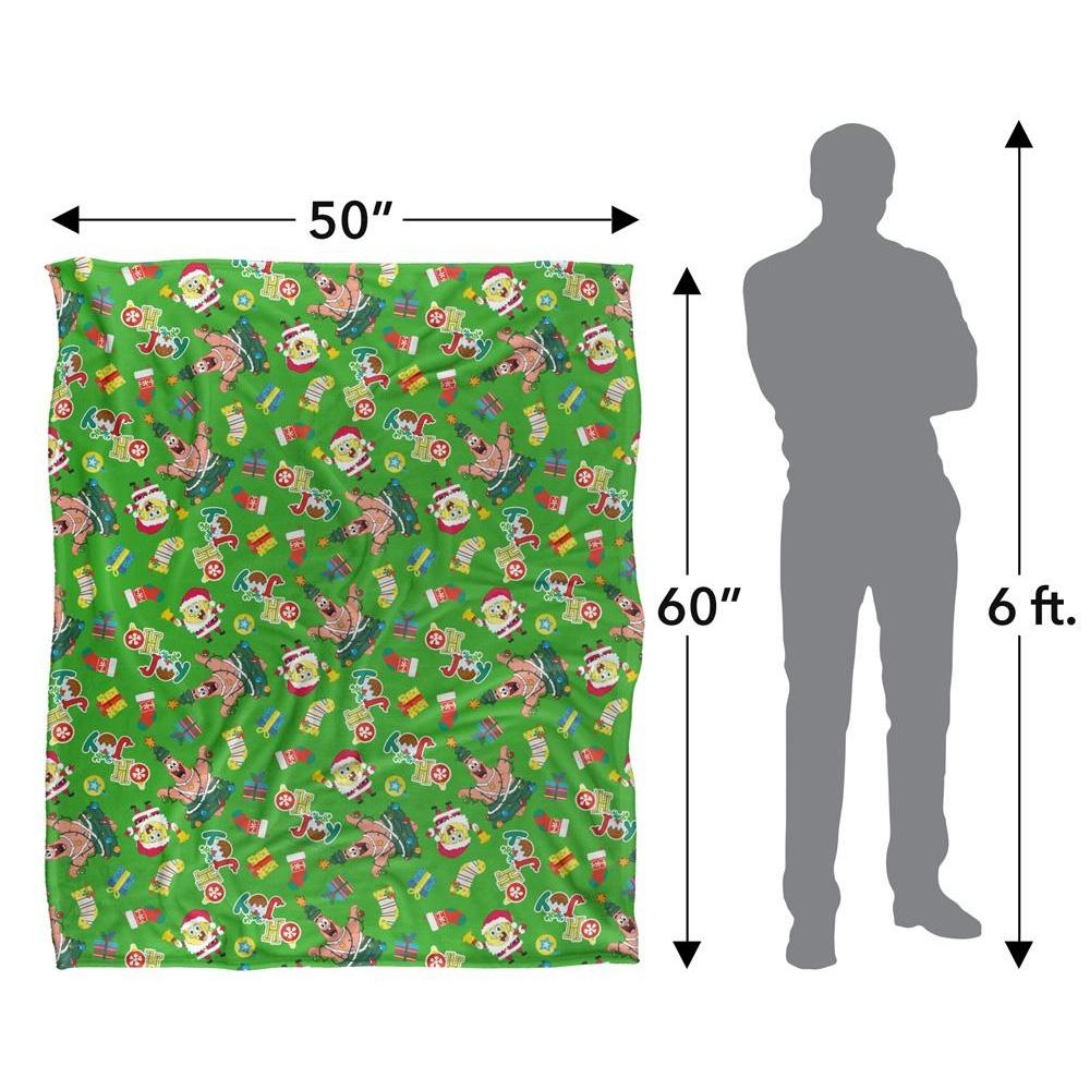 SpongeBob SquarePants Silky Patterned Christmas Supersoft Blanket