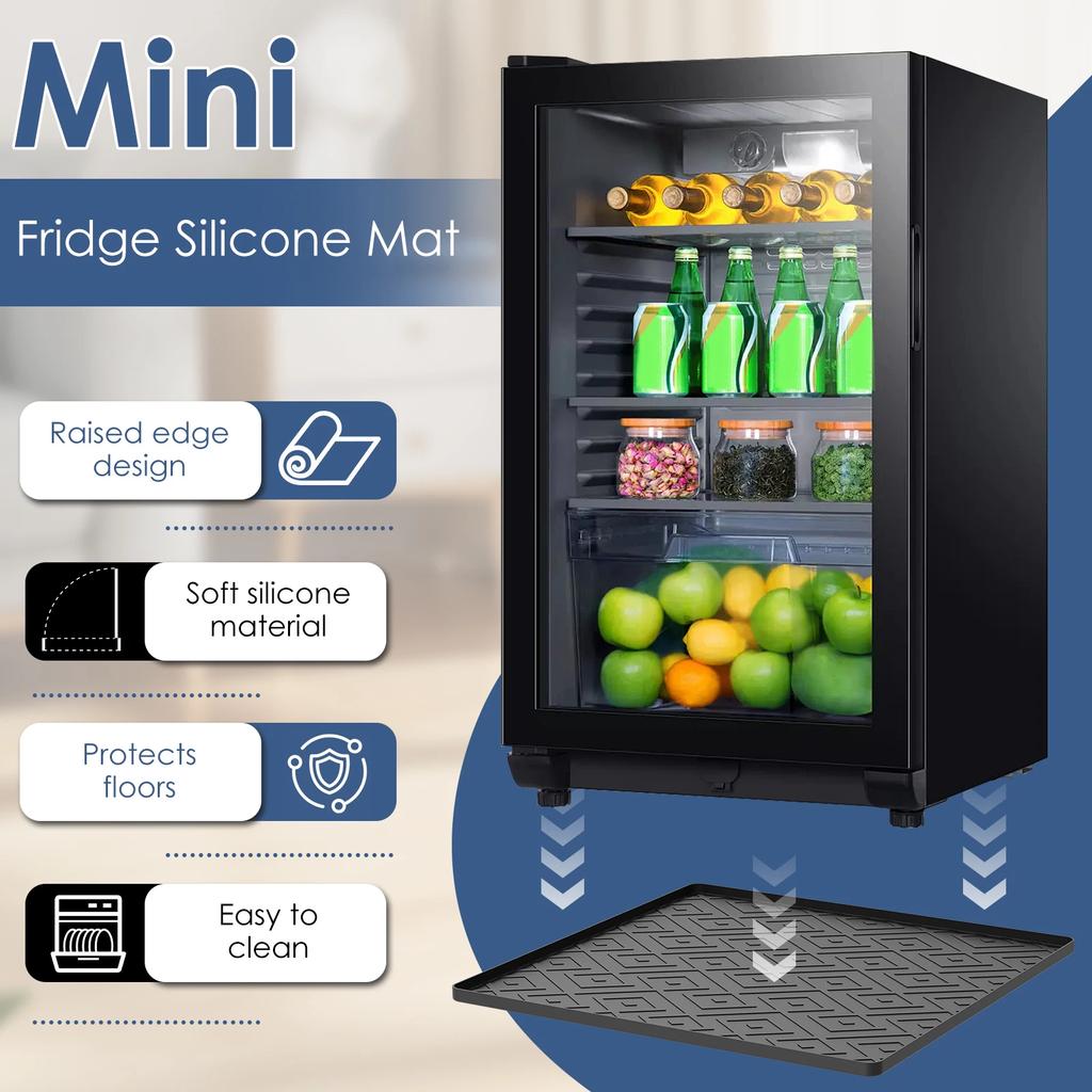 50x50CM Silikonová podložka do lednice Protiskluzová odkapávací mísa Zvýšené okraje Ochrana podlahy proti poškrábání Pro lednici Pračku