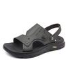 Fashion Summer New Designer Leather Sandals for Men Fashion Casual Solid Color Beach Shoes Male Anti-slip Dual-use Slipper Shoes Man