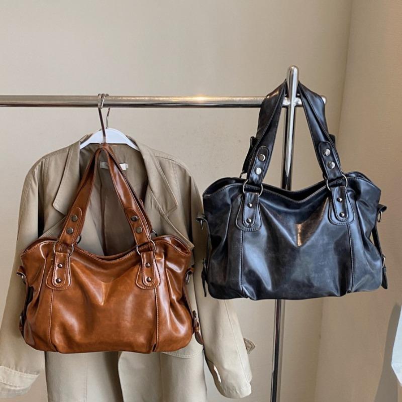 Fashionable Vintage Leather Handbag Large Capacity Shoulder Bag Fashion Shoulder Bag for Daily Commute Work Weekend Outings and Ladies' Holiday Gifts