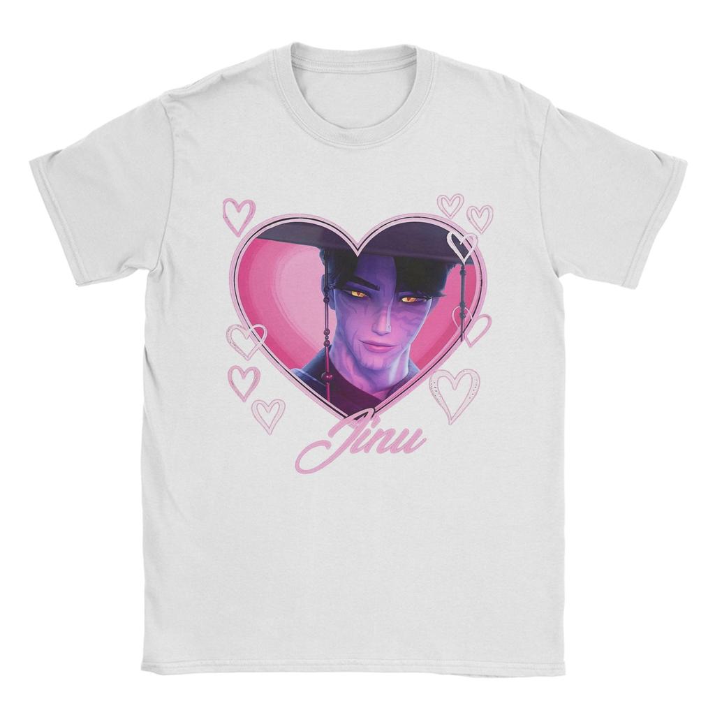 Jinu Heart KPOP Dämonenjäger Anime Herren T-Shirts Huntrix Mode T-Shirt Kurzarm Rundhals T-Shirt Reine Baumwolle Oberteile
