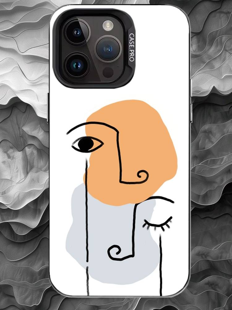 M-Modern minimalist abstraction Phone Case For iPhone 17 16 15 14 13 12 11 Pro Max Plus Silver Matte Black Cover
