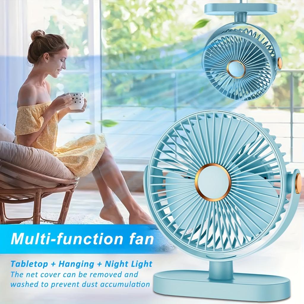 Reiseventilator 720° faltbar USB tragbar verstellbar klein 5-stufiger Tischventilator, unverzichtbar für Kreuzfahrten, Zuhause, Schlafzimmer und Büro-Schreibtische