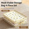 1/4Pcs Large Capacity Mesh Zipper Storage Bag - Clothing Household Bedding Four Piece Set Storage Bag, Clothing Organizing Box