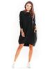 Oversized Long-sleeved Cotton Jersey Bubble Dress, Black L/XL