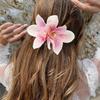 Pinzas para el pelo de orquídea Flor simulada Horquilla pequeña Barrette nupcial Boda en la playa Mujeres Vacaciones Clip floral para el cabello Accesorios para el cabello