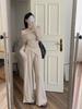 Elegant Korean-Style Women's Suit: One-Shoulder Irregular Long-Sleeved Top with Draping Pants, New Spring/Autumn 2026 Arrival.