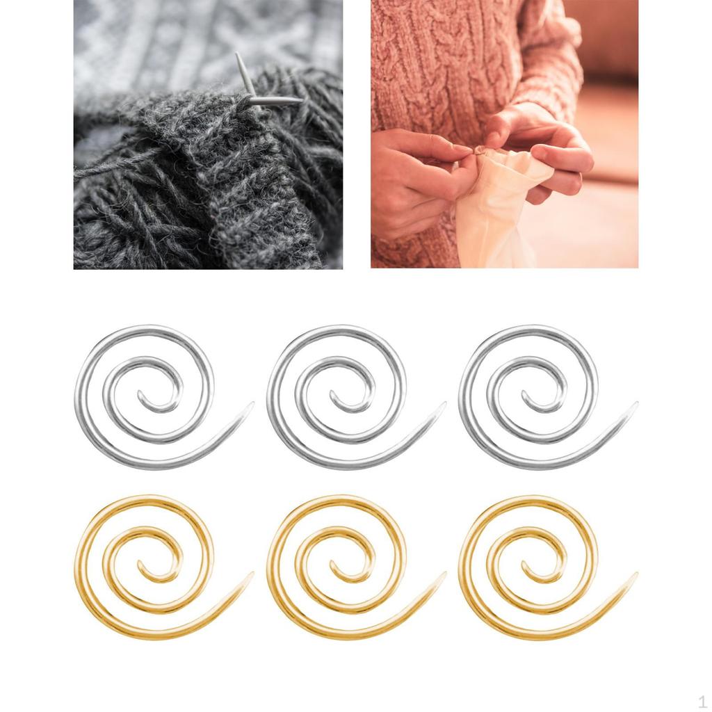 6Pcs Spiral Cable Knitting , Stainless Steel 4cm Circular for Beginner Household