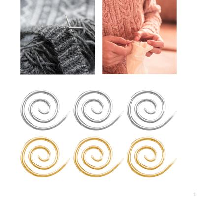 6Pcs Spiral Cable Knitting , Stainless Steel 4cm Circular for Beginner Household