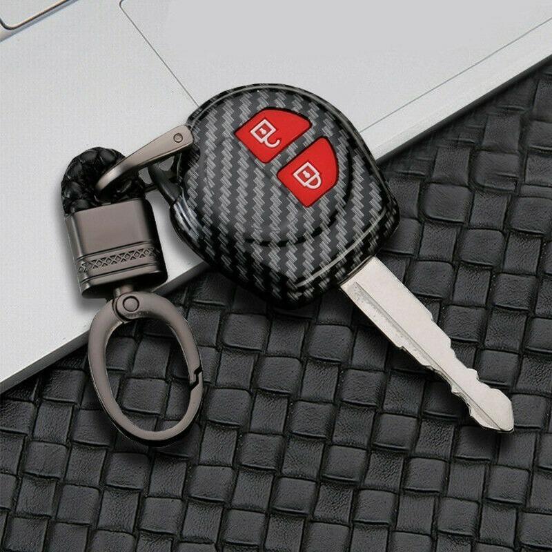 2 Button Remote Carbon Abs Key Case For Suzuki Sx4 Swift Grand Vitara Liana Keychain Cover Car Accessories