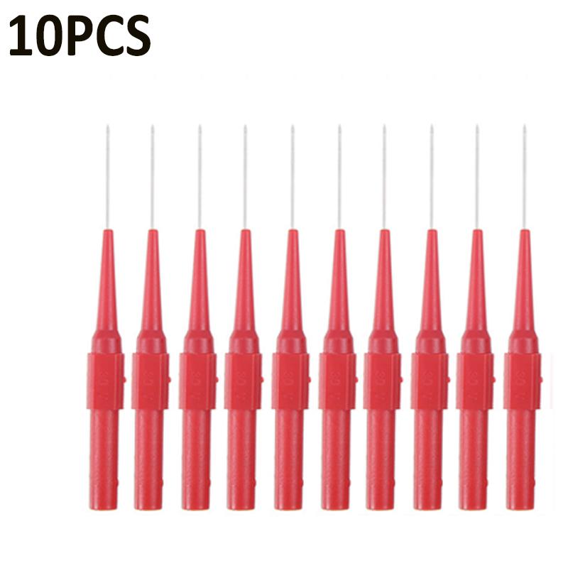 10PCS 30V Car Tip Probes Diagnostic Tools Multimeter Test Leads Extention Back Piercing Needle Tip Probes Auto Kit Machine 0.7MM