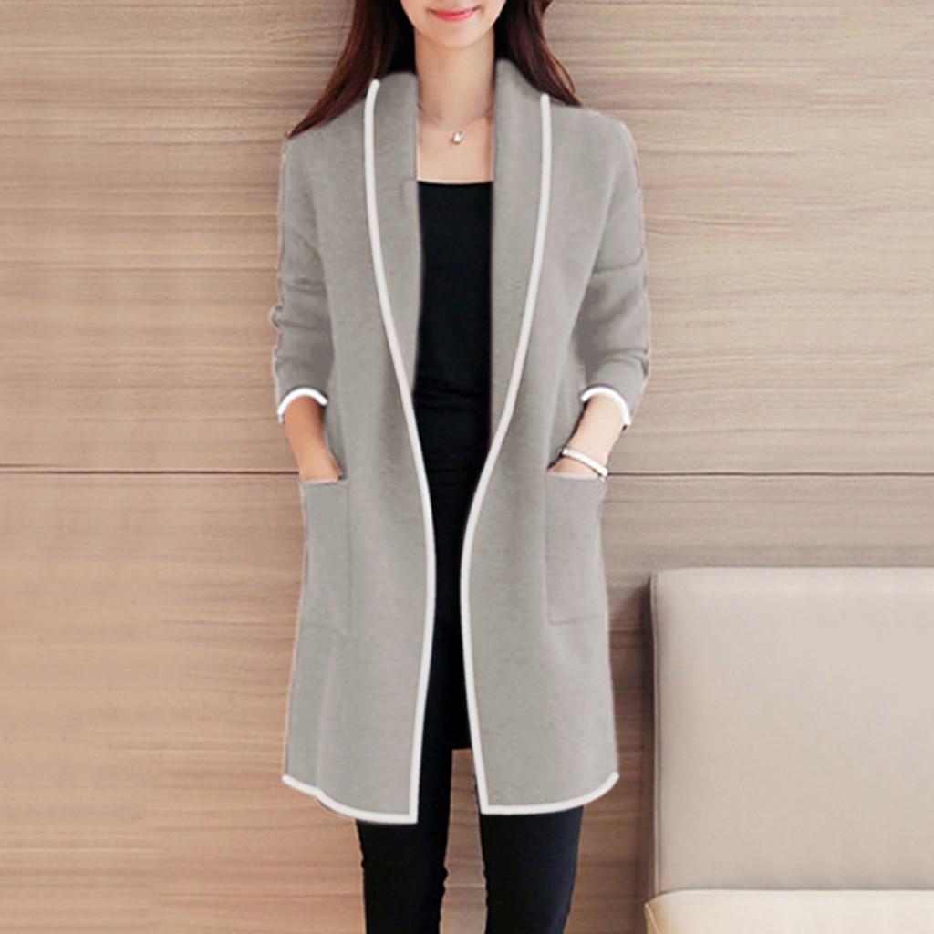 

Women Spring Winter Jacket Loose Big Yards Long Sweaters Coat XL