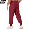 Men's Linen Blend Harem Pants - Contrast Drawstring Elastic Waist Loose Fit Casual Joggers with Ribbed Cuffs in Navy Blue
