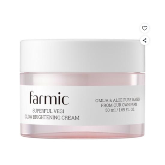 FARMIC Maculata Leaf Water 200,000ppm Super Full Veggie Glow Brightening Cream Dark Spot Whitening 50ml