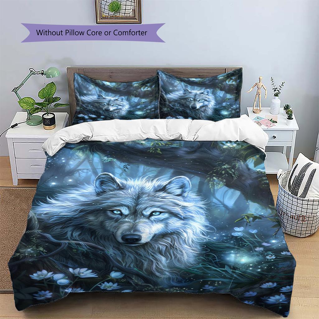 Cartoon Pattern Bedding Quilt Set Quilt Cover Pillowcase Home Decoration Birthday Gift (1 * Duvet Cover + 2 * Pillowcase, Without Core)