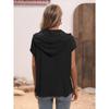 Summer Short Sleeved Hooded Women T-shirt New Loose Buttons Casual Simple T Shirt Female Plus Size Tops Women's Clothing 3267