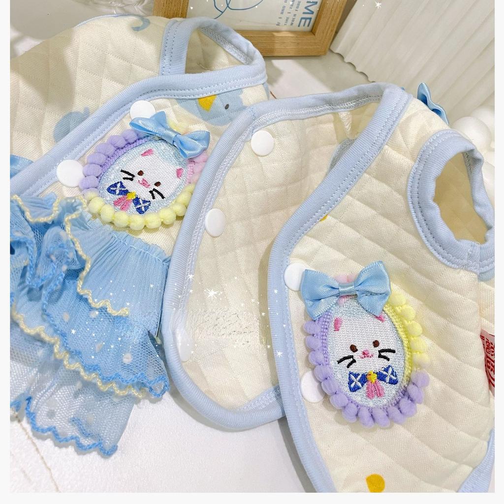 Autumn/Winter Sequin Dress Cute Bow Mesh Dress Dog Clothes Marzis York Summer Buckle Warm Home Dress Designer Dog Clothes