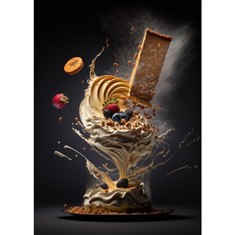 

Шоколадный Сладкий Десерт Торт Кухня Еда Постер Принт Холст Картина Настенное Искусство Картина для Ресторана Пекарни Декор 21cm×30cm NoFrame
