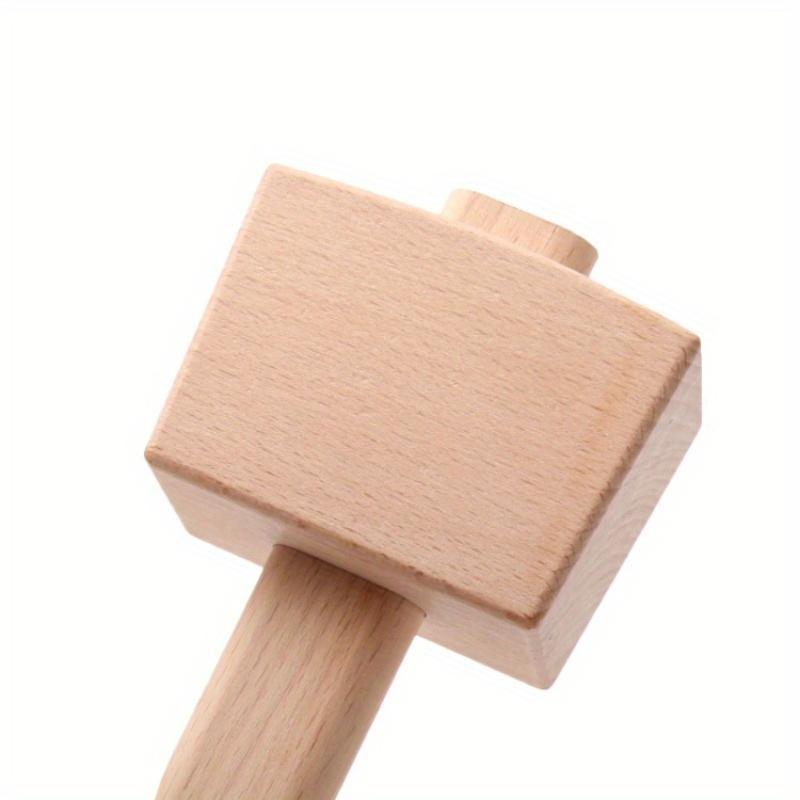 1pc Handmade Mallet Round Mallet Wooden Hammer, Handmade Original Wood Hammer,Solid Wood Square Hammer, Lightweight and Convenient Smooth Wood Hammer