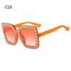 Crystal Oversized Sunglasses for Women Rhinestone Square Diamond Sun Glasses Retro Big Frame Sparkling Eyewear  New