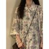 Women's Thin Tassel Short Sleeved Blouses Loose American Retro Casual Blouse Female's Summer Turn-down Collar Clothing