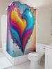 Vibrant Splash Heart Shower Curtain - Waterproof, Mildew-Resistant, Machine Washable For Artistic Bathroom Decor