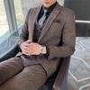 Britischer Koreanischer Stil Hochwertiger Modifizierter Karodrei-Teiler für Herren - Stilvolles Business Casual Anzugweste und Hosen Set