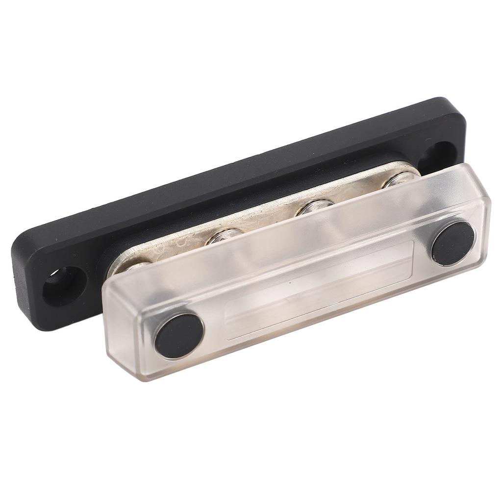 Battery Junction Block with Transparent Shell 4 Post M5 Terminal Power Distribution for Car RV Ships