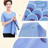 2PCS Spring/SummerAutumn Women's Knitted Cardigan Sweater + Short Sleeve Knitted T-Shirt Two Piece Set Plus Size Open-front Knitted Jacket