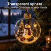 Illuminated Hanging Spheres Lighted Christmas Ornament with Warm LED Lights, Retro Metal Cap Decorative Decor for Tree Transparent Ball Holiday
