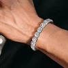 HipHop 12mm Wide Brass Gold Plated Rock Sugar Chain Zircon Tennis Bracelet Cross-Border Cuban Style Men Trendy Bangles